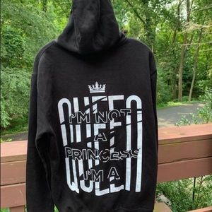 Idina Black Hoodie Sweatshirt front zip size M